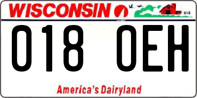 WI license plate 018OEH