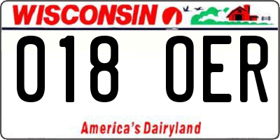 WI license plate 018OER