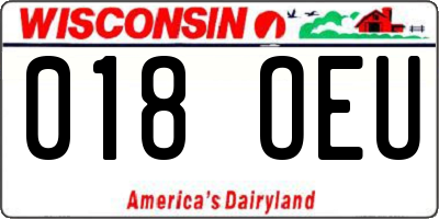 WI license plate 018OEU