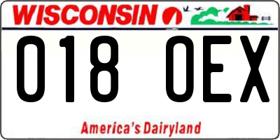 WI license plate 018OEX