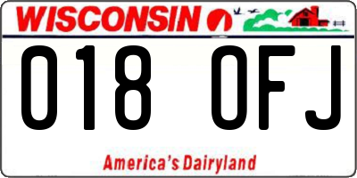 WI license plate 018OFJ