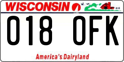 WI license plate 018OFK
