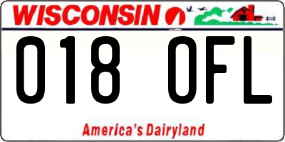 WI license plate 018OFL