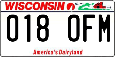 WI license plate 018OFM