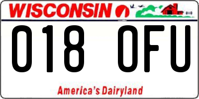 WI license plate 018OFU
