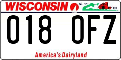 WI license plate 018OFZ