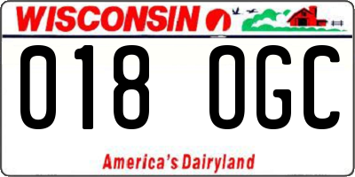 WI license plate 018OGC