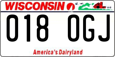WI license plate 018OGJ