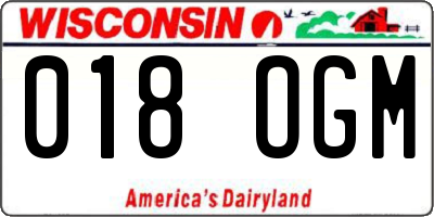 WI license plate 018OGM