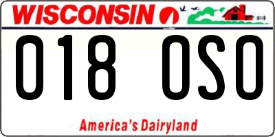 WI license plate 018OSO