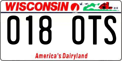 WI license plate 018OTS