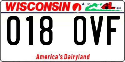 WI license plate 018OVF