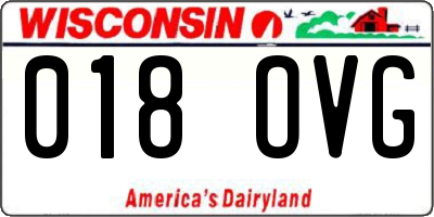 WI license plate 018OVG