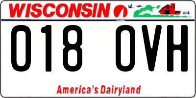 WI license plate 018OVH