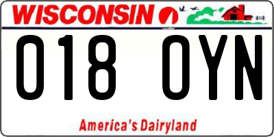 WI license plate 018OYN