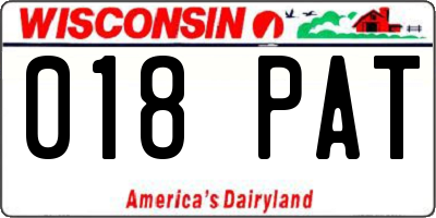 WI license plate 018PAT