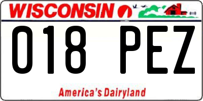 WI license plate 018PEZ