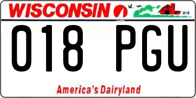 WI license plate 018PGU