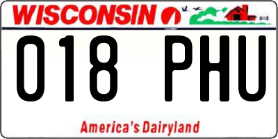 WI license plate 018PHU