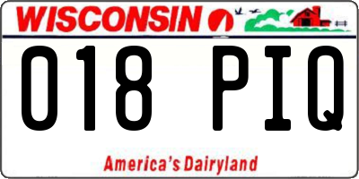 WI license plate 018PIQ