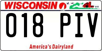 WI license plate 018PIV