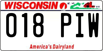 WI license plate 018PIW