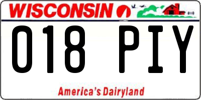 WI license plate 018PIY