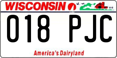 WI license plate 018PJC