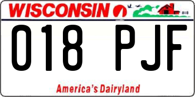 WI license plate 018PJF