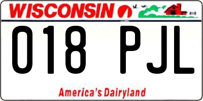 WI license plate 018PJL