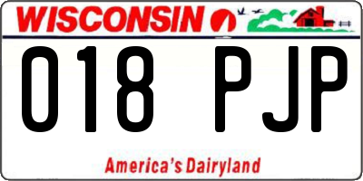 WI license plate 018PJP