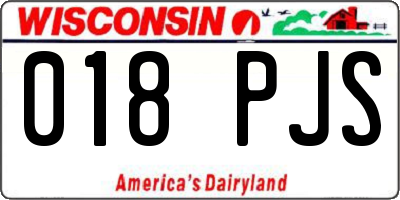 WI license plate 018PJS