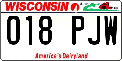 WI license plate 018PJW