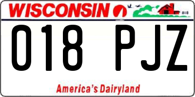 WI license plate 018PJZ