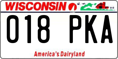 WI license plate 018PKA