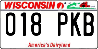 WI license plate 018PKB