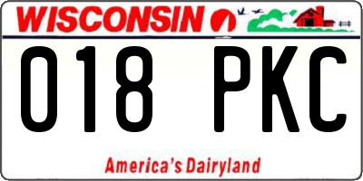 WI license plate 018PKC