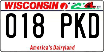 WI license plate 018PKD