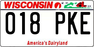 WI license plate 018PKE