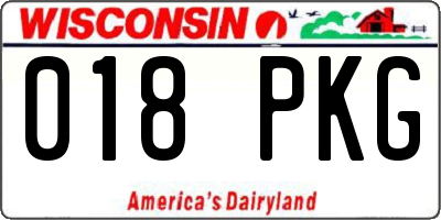 WI license plate 018PKG