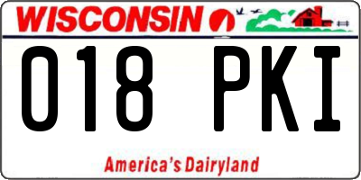 WI license plate 018PKI