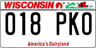 WI license plate 018PKO