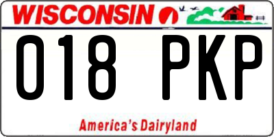 WI license plate 018PKP