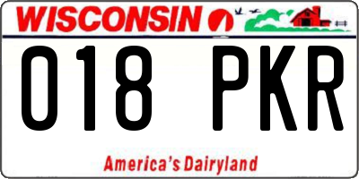 WI license plate 018PKR