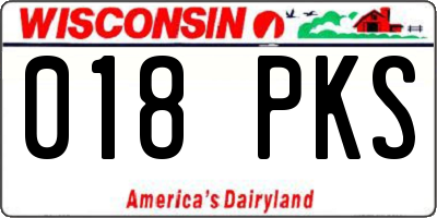 WI license plate 018PKS