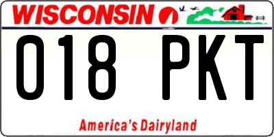 WI license plate 018PKT