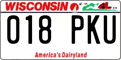 WI license plate 018PKU