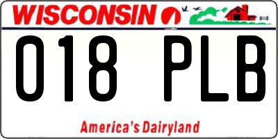 WI license plate 018PLB
