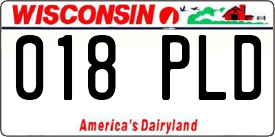 WI license plate 018PLD