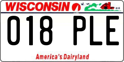 WI license plate 018PLE